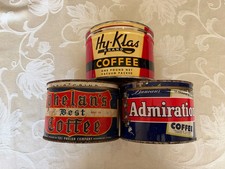 3 Vintage Coffee Tins - 1 lb- Hy-Klas, Phelan's Best & Duncan's Admiration picture