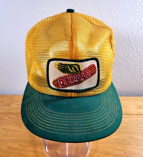 VINTAGE Dekalb Hat Cap Adult Gold Green K-Brand Snapback Patch Trucker Full Mesh picture