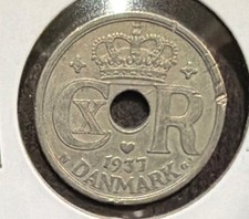 1937(h) N;GJ Denmark 25 Ore Copper Nickel WW II Era Coin-Christian X -KM#823.2 picture