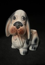 Basset Hound Dog Planter Get Well Soon 6.5” Vintage As Is picture