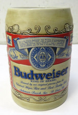 Vintage Budweiser Mug stein w/ 3D Raised Logo Made in Brazil picture