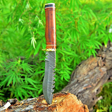 10' Outdoor Handcrafted Artisan Damascus Steel Survival Knife WOOD HANDLE X432 picture