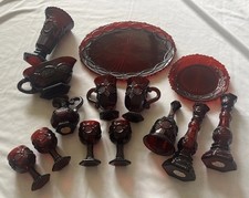 14 Piece Vintage 1876 Avon Cape Cod Ruby Red picture