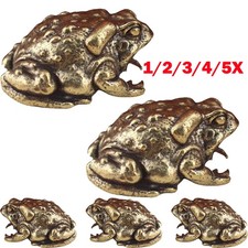 1-5Pc 40mm Antique Bronze Sculpture of Solid Brass Toad Small Ornament Decor NEW picture