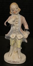Vtg Porcelain Victorian Colonial Man Figurine Glossy Multicolored Made In Japan picture