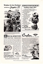 GRAFLEX Camera Company 1956 Half Page Magazine Print Advertising picture