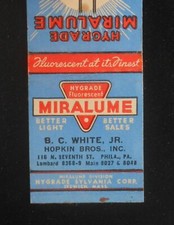 1940s Hygrade Fluorescent Miralume Light Hopkin Bros. Philadelphia Ipswich MA MB picture
