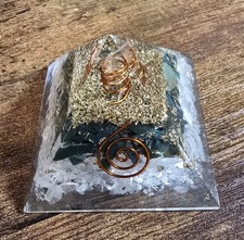 Handcrafted Orgonite Pyramid  - CLEAR QUARTZ, AMAZONITE - Energy Healing picture