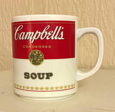 Campbell's Condensed Soup Advertising Porcelain Mug | White Red Gold | 1981 picture