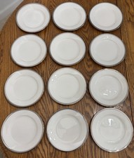 Noritake Countess 7223 Salad Plates Set 12 Ivory China Japan Platinum Trim MINT picture