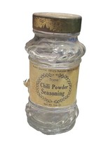 Tryme Chili Powder Seasoning Glass Jar Gold Lid 1.75 oz Spice Bottle picture