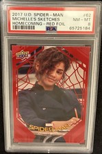 2017 Marvel Spider-Man Homecoming #62 Sketches Red Foil /199 MJ Zendaya RC PSA 8 picture