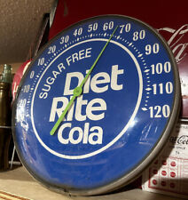 VINTAGE 1950's DIET RITE COLA Sugar Free THERMOMETER - GLASS FACE - Working picture