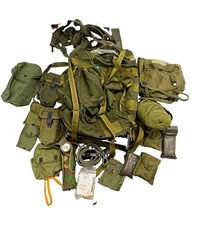 80s vtg Cold War era US Military Rucksack w/ Metal Frame US Pouches Accessories picture