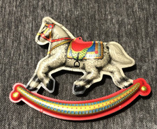 Vintage 1983 Hallmark Tin rocking horse Christmas ornament picture