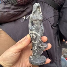 1pc Natural Shellstone Quartz Carved ghost skull Crystal Reiki decor gift picture