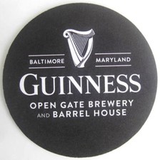 GUINNESS OPEN GATE BREWERY & BARREL HOUSE Beer COASTER, Mat, Baltimore, MARYLAND picture