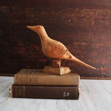 Vintage Hand Carved Wooden Bird Figurine. picture