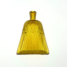 Vintage Amber Pressed Glass Crumb Catcher Table Sweeper Dust Pan Mid Century picture