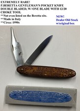 P.BERETTA GENTLEMAN'S POCKET KNIFE, 2-BLADED, ONE BLADE w/CHOKE TOOL, VERY RARE picture
