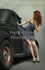 Picture Photo Pinup Vintage Pin-up poses Hot Road 6283 picture