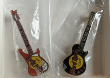 2 Vintage Hard Rock Cafe Berlin pins: Guitar & Bass MINT - NEW IN BAGS, sealed picture