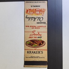 Kraker's Old Heidelberg Akron Ohio Vintage 1940s Restaurant Matchbook picture