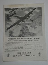 Magazine Ad* - 1943 - Chevrolet - WW II - Pratt & Whitney Engines picture