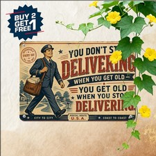 Funny Mailman Retirement Quote Tin Sign Retro Post Office Mail Carrier Plaque picture