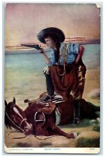c1910's Cowgirl Gun Horse Dead Shot La Grove Kansas KS Posted Antique Postcard picture
