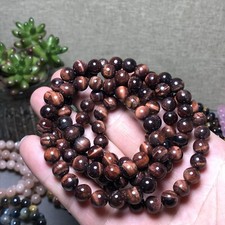 10Pcs Wholesal Natural Polish Red Tiger eye stone bracelets Crystal ball 8mm picture