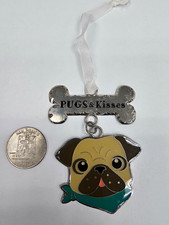 Fringe Studio PUGS & Kisses Enamel Pug Christmas Ornament picture