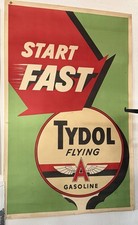 Vintage Tydol Oil Gasoline 28”X44” Poster Flying A Gas Station Ad Sign￼ picture