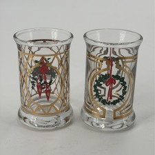 PV09531 Vintage 1989 Holmegaard Crystal CHRISTMAS Juleglas Dram Glasses - 2pcs picture