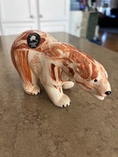 Vintage Authentic Alaskan Polar Bear Ceramic Brown & Tan 3 3/4