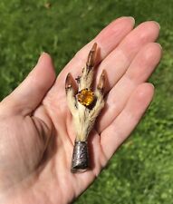 ANTIQUE SCOTTISH GROUSE FOOT WITH RING ON CLAW SILVER BROOCH PIN Estate Find picture