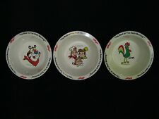  Kellogg’s Set of 3 Vintage  Plastic Cereal Bowls Tony, Snap, & Corny  picture