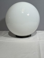 12inch Vintage Monax Milk Glass Globe Lamp Shade Gas Pump W/ Metal Ring No Chips picture