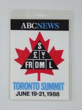 Ronald Reagan Vintage Press Pass Toronto Summit 1988 ABC News Credential picture