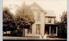 HOUSE & YARD newark oh c1910 postcard ohio real photo rppc historic scene picture