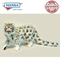 Hansa Standing Snow Leopard Plush, 78 cm L, White picture