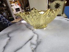 Shine Italian Crustacean Shell Shaped Dish Gold Gilt Sea Shell 6