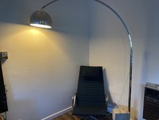 Mid Century Modern Chrome Arcos Flos Arc Floor Lamp Arch Globe Steel Vtg picture