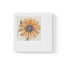 SUNFLOWER Illustration Party White Coined Napkins picture