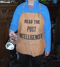 VINTAGE SEATTLE  POST-INTELLIGENCER NEWSPAPER PAPER BOY FULL  APRON CANVAS 30x17 picture