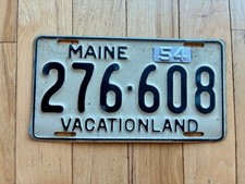 1954 Maine License Plate picture
