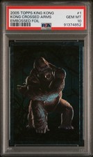2005 TOPPS KING KONG EMBOSSED FOIL #1 KONG CROSSED ARMS PSA 10 picture