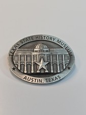 Texas Travel Souvenir Fridge Magnet State History Museum Austin Pewter picture