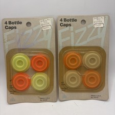 Vtg 1970s Arrow Plastics FIZZY Bottle Caps NOS Sealed Lot Of 2 USA #00035 Prop picture