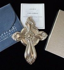 2003 TOWLE 10th Edition Sterling Silver Christmas Cross Ornament Pendant w/Box picture